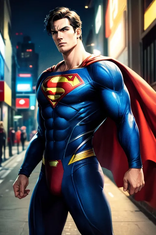 AI superman art: cyberpunk street