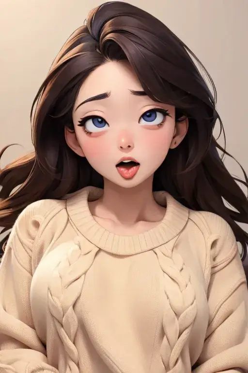3D ahegao AI art