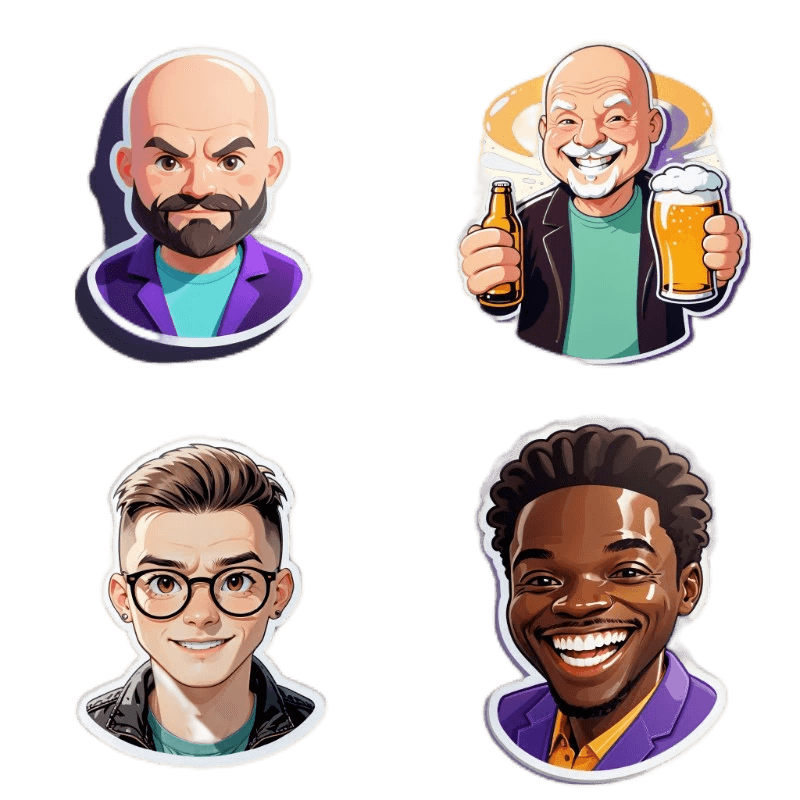 these 4 AI stickers can be used as personal logo