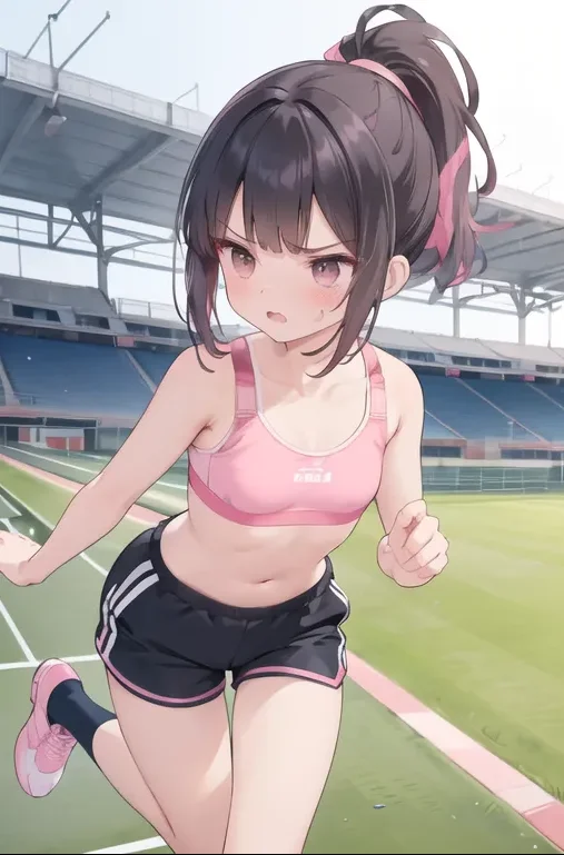 A girl with angry expression made by AnimeGenius