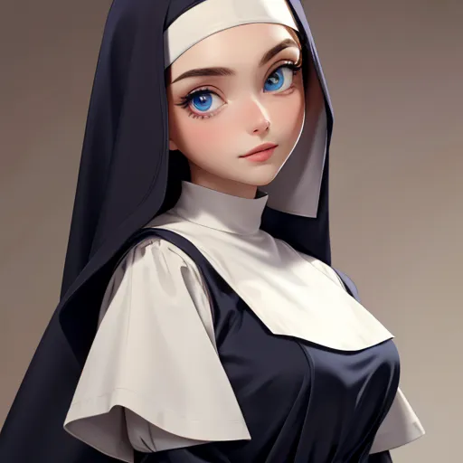 3D Style AI Nun Art