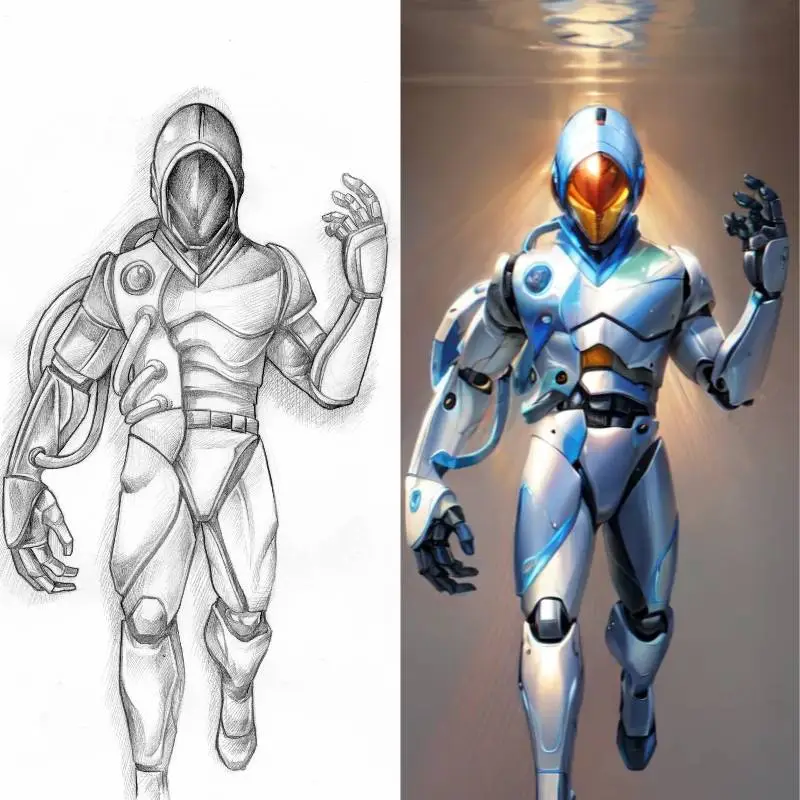 2Dキャラクタースケッチを詳細な3Dモデル画像に変換します。