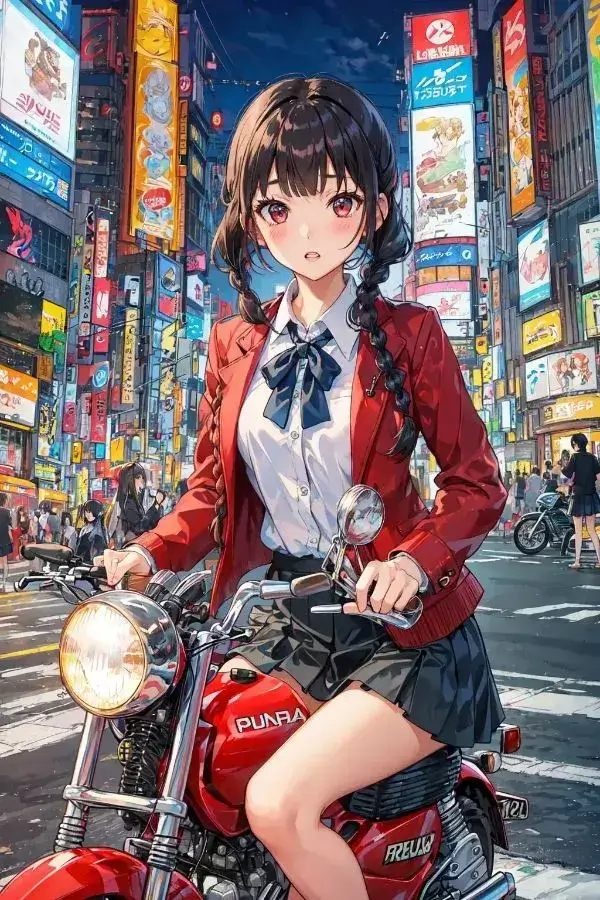AI motorcycle anime image