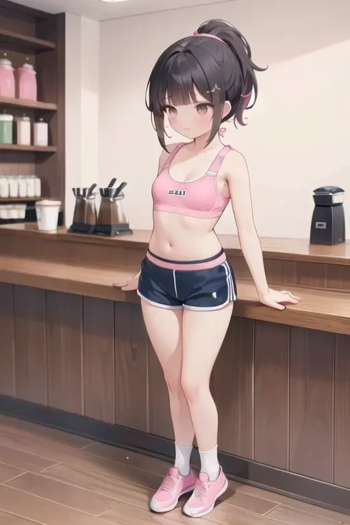 A girl in the coffee shop made by AnimeGenius