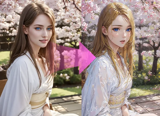 Turn realistic image into anime style made by AnimeGenius
