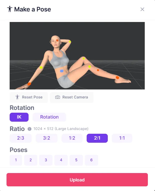 2:1 ratio for making a lying pose