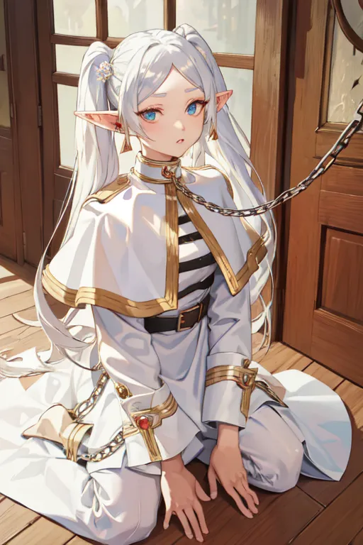 Frieren AI art: chain bondage