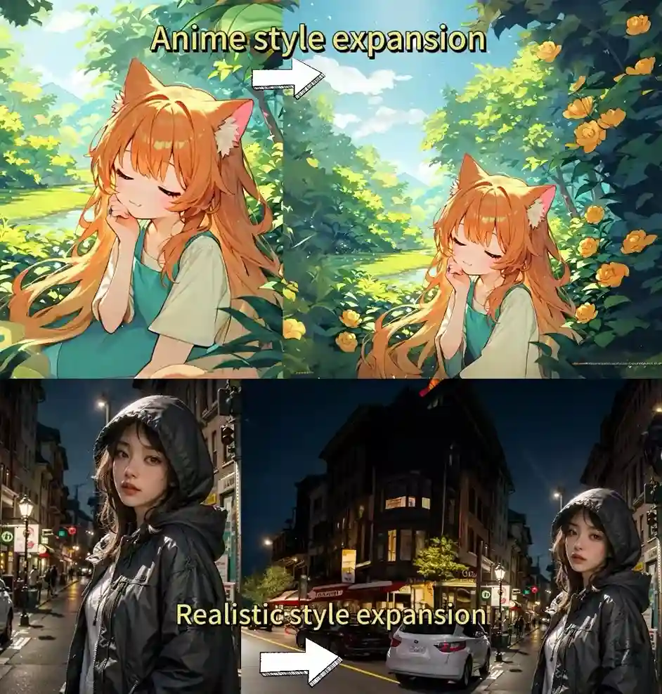 異なるスタイルで画像を拡張