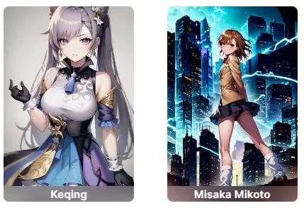 Different style loras of AnimeGenius