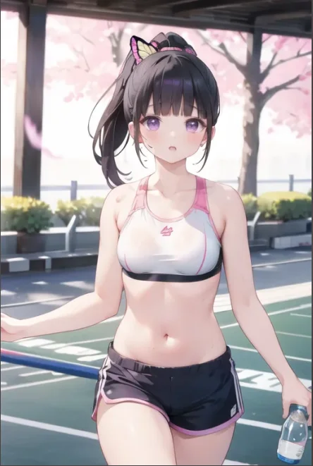 A girl strikes random pose