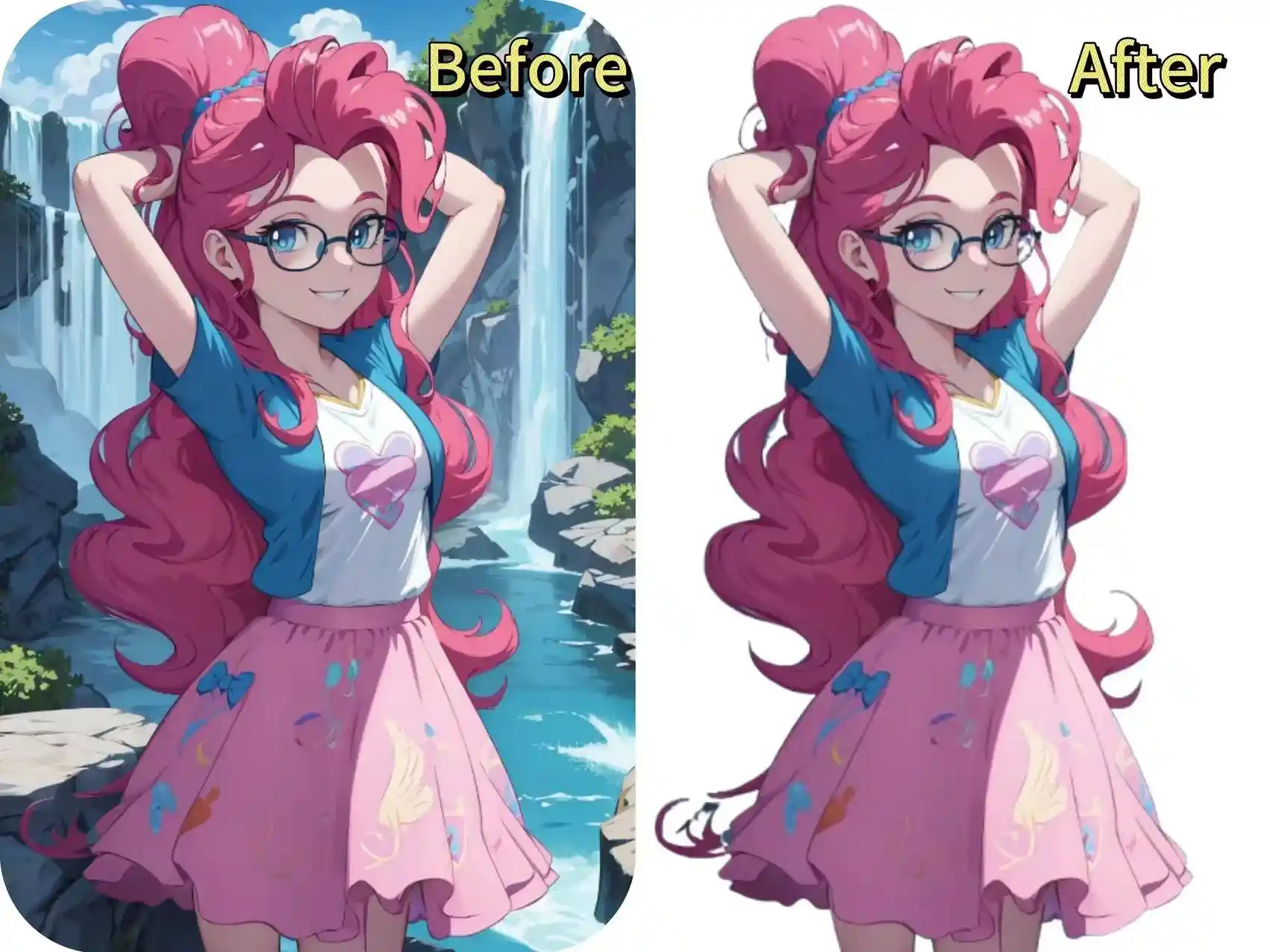 Remove landscape background from anime photos