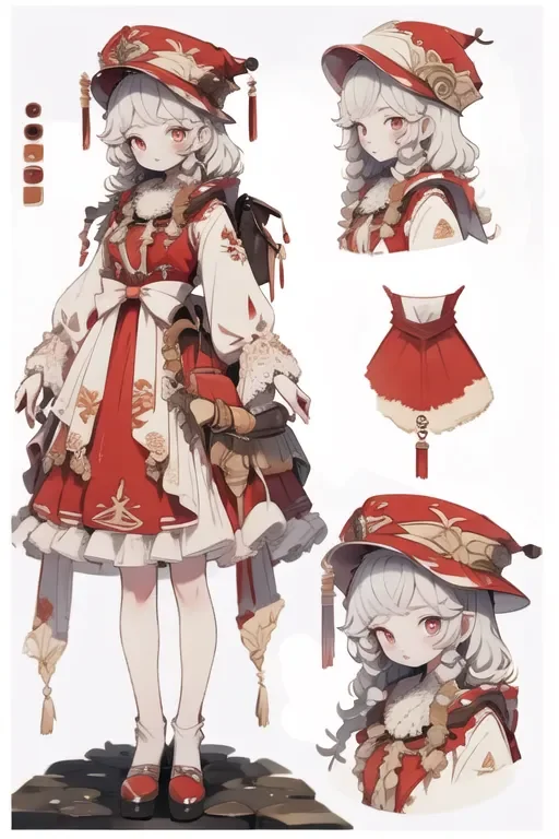 Red and white dopamine girl