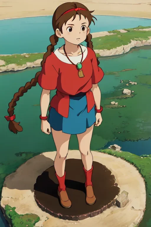 Ghibli style art -girl with long hair