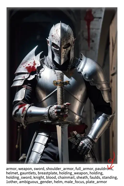 Extracting prompt words from AI-generated soldier portraits