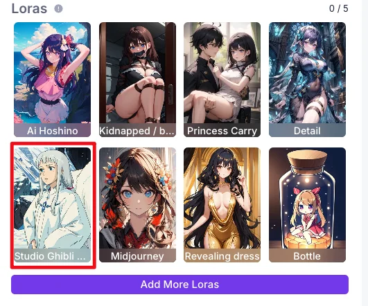 Studio Ghibli style lora on AnimeGenius