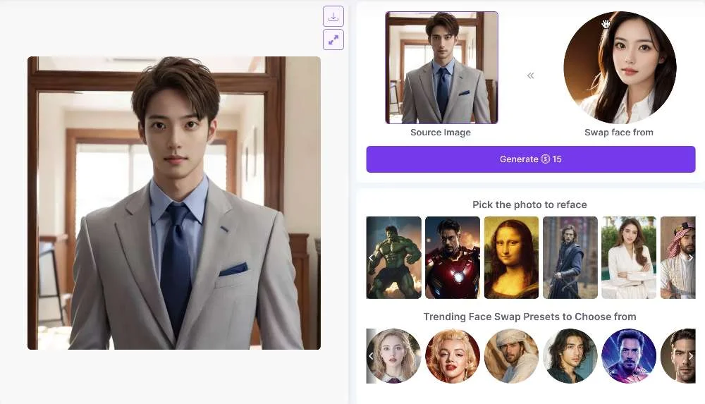 Generate headshots by face swapping