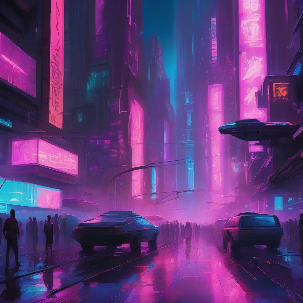 Cyberpunk style image made by SD