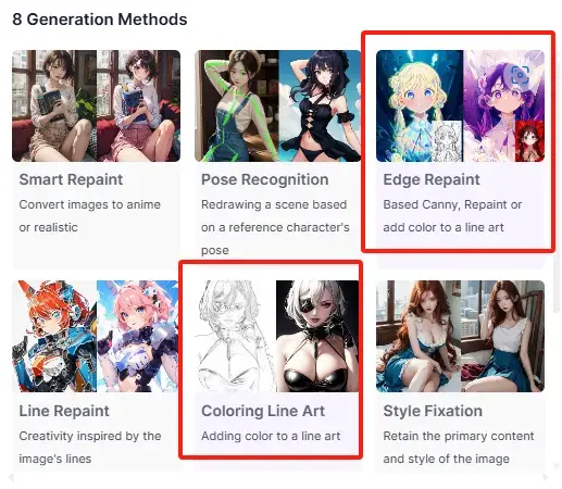 Two functions for coloring sketches