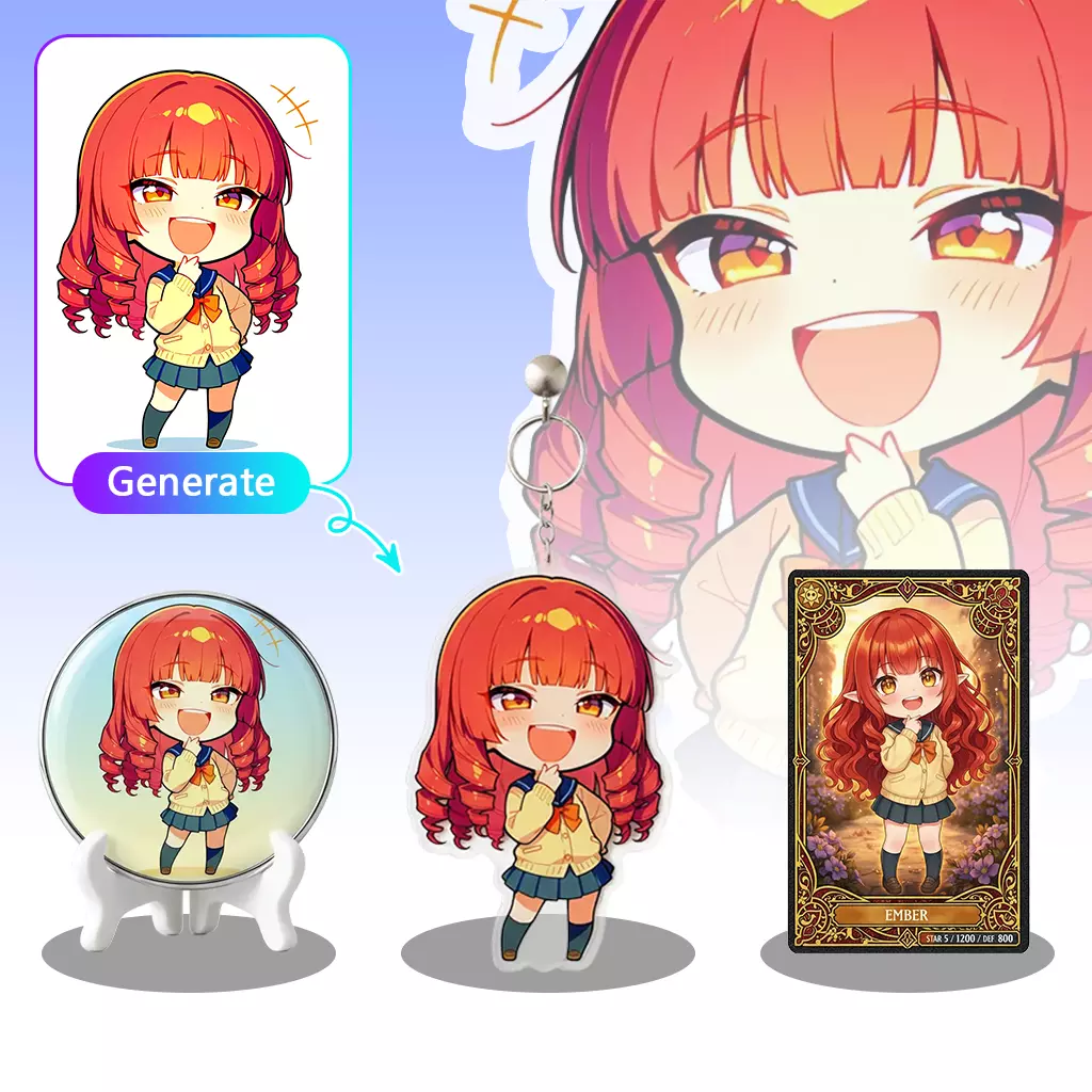 make badge, keychain, tarod card from image