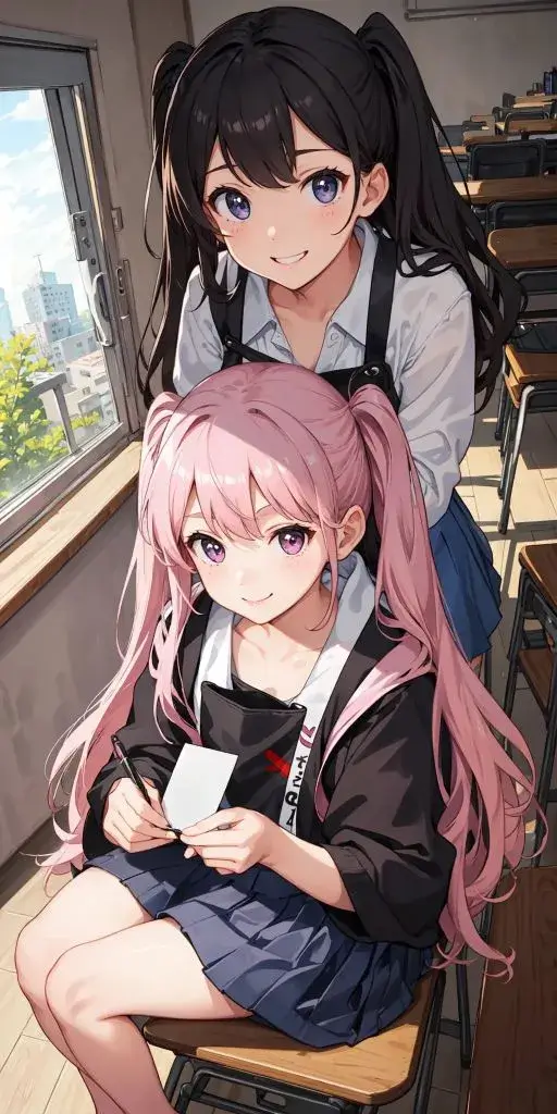 Two-person image with top and bottom template