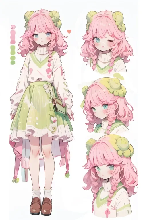 green and pink dopamine girl