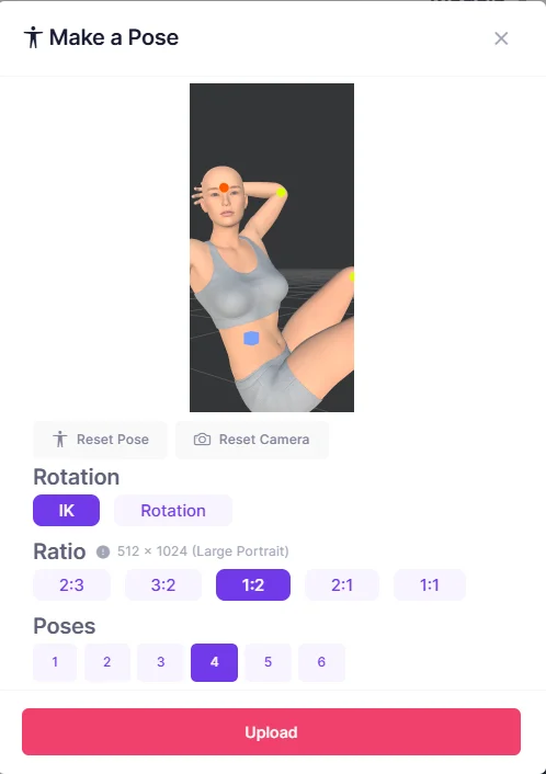 1:2 ratio for making a lying pose