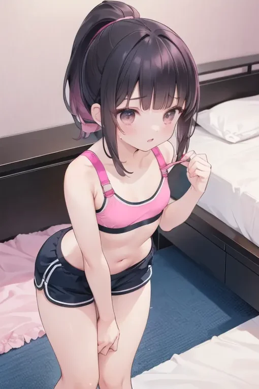 A girl in the bedroom made by AnimeGenius