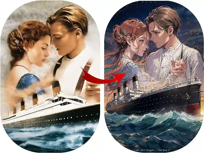 Turn image to aesthetic anime background