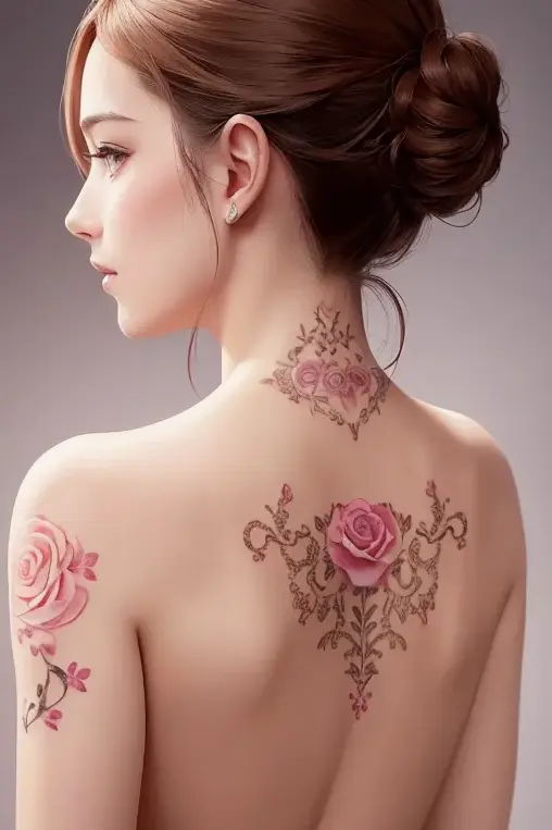 BUnique rose tattoo created by AnimeGenius