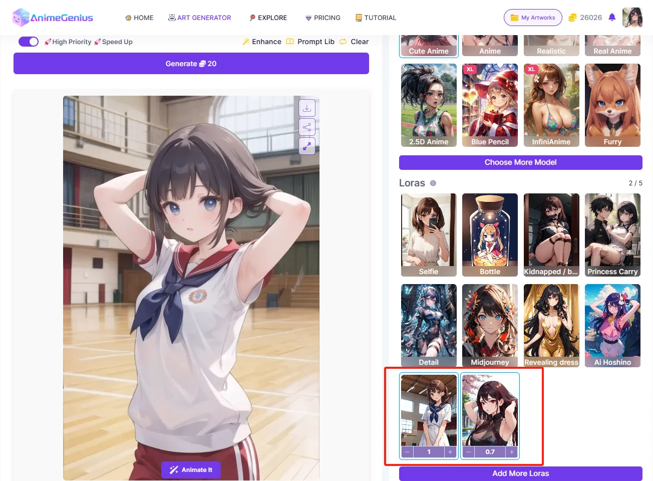 Image using two Loras together