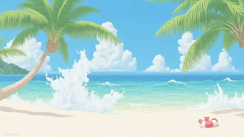 Anime beach backround