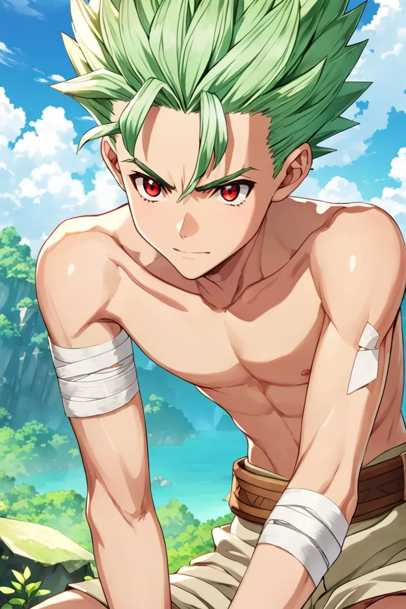 Anime green hairstyle