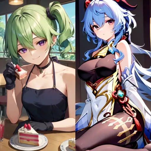 Two girls are kissing made by AI anime video generator