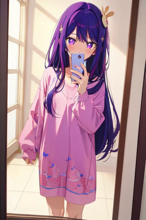 Ai hoshino is taking a selfie