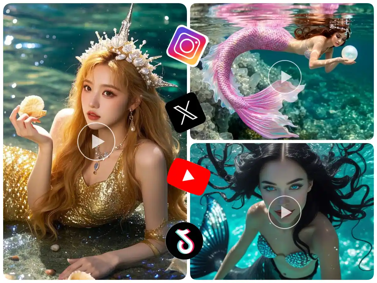 Ride the viral wave on TikTok and Instagram with AI mermaid videos