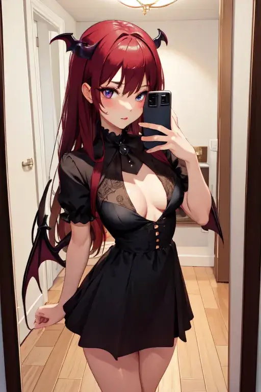 AI art: A succubus is taking a selfie