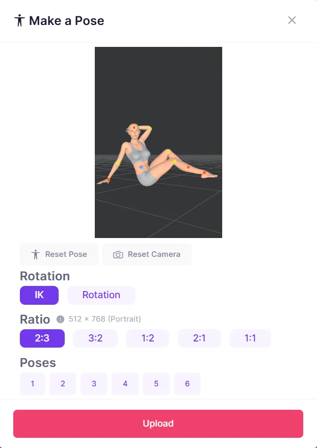 Before adjusting the model's pose