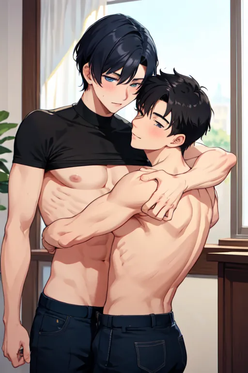 AI-generated yaoi hentai art
