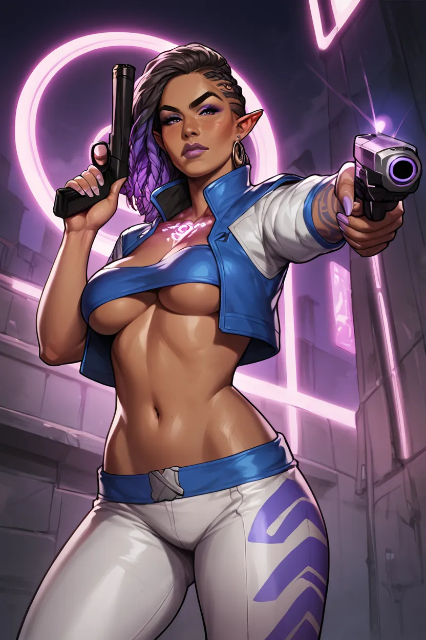 AI-generated Cyberpunk Woman