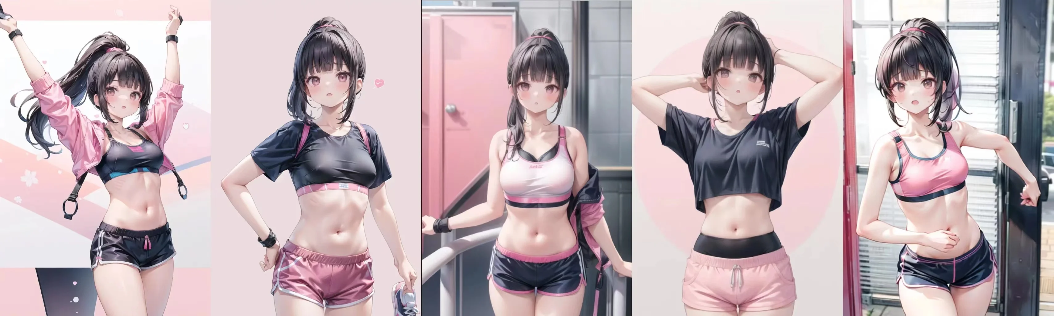 Characters based on the reference pose model made by AnimeGenius