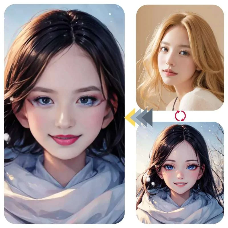 swap an anime character face