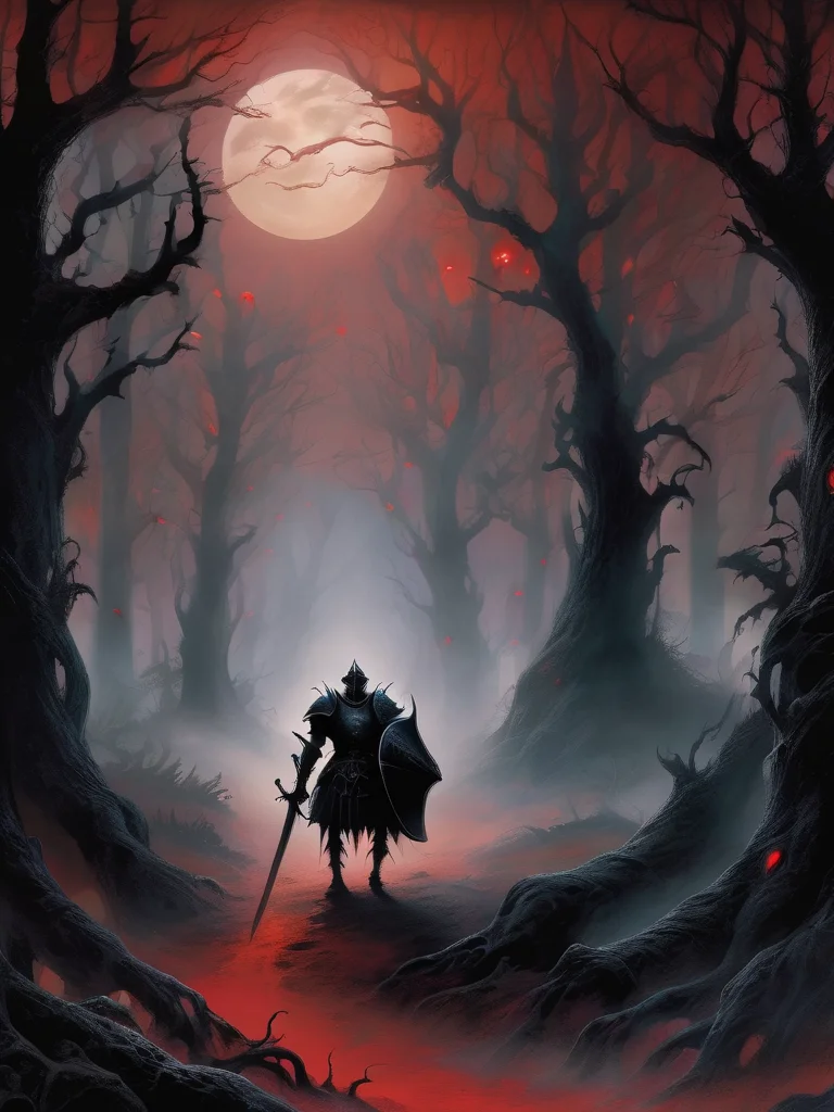 Red Dark Fantasy Art