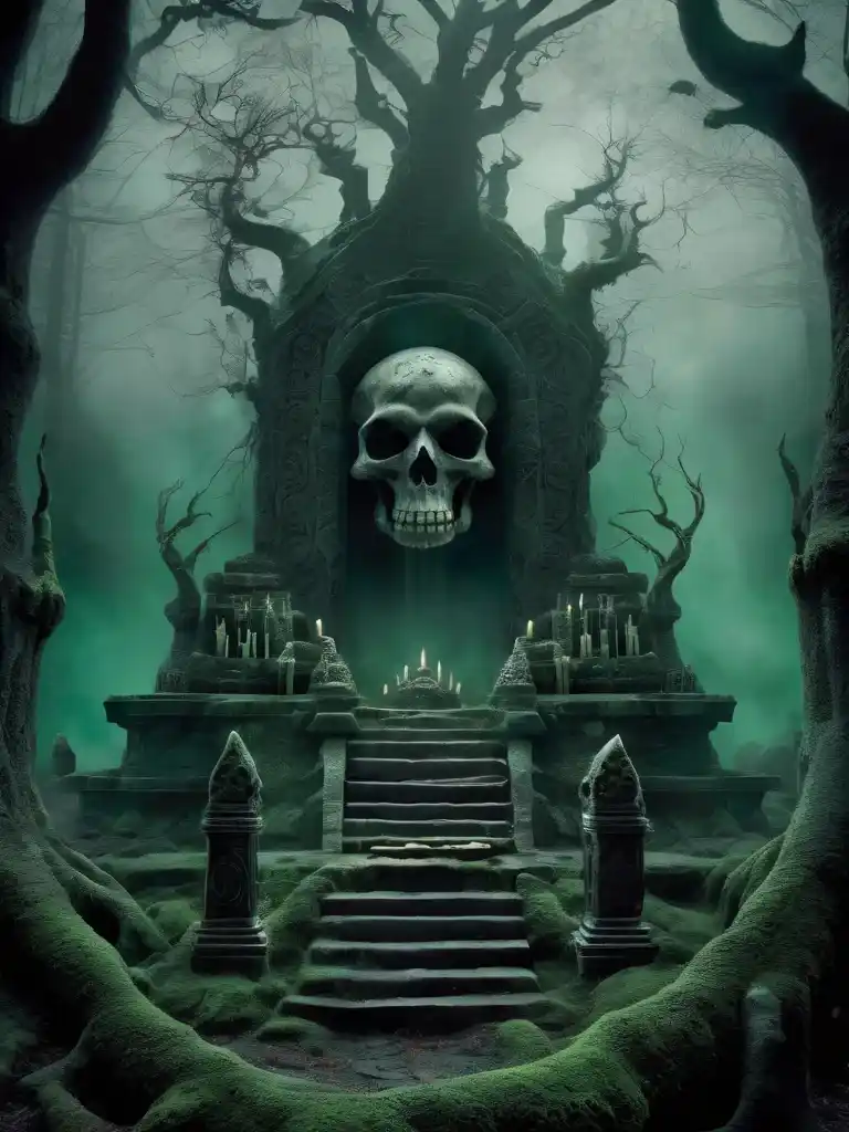 Green Skull Dark Fantasy Art