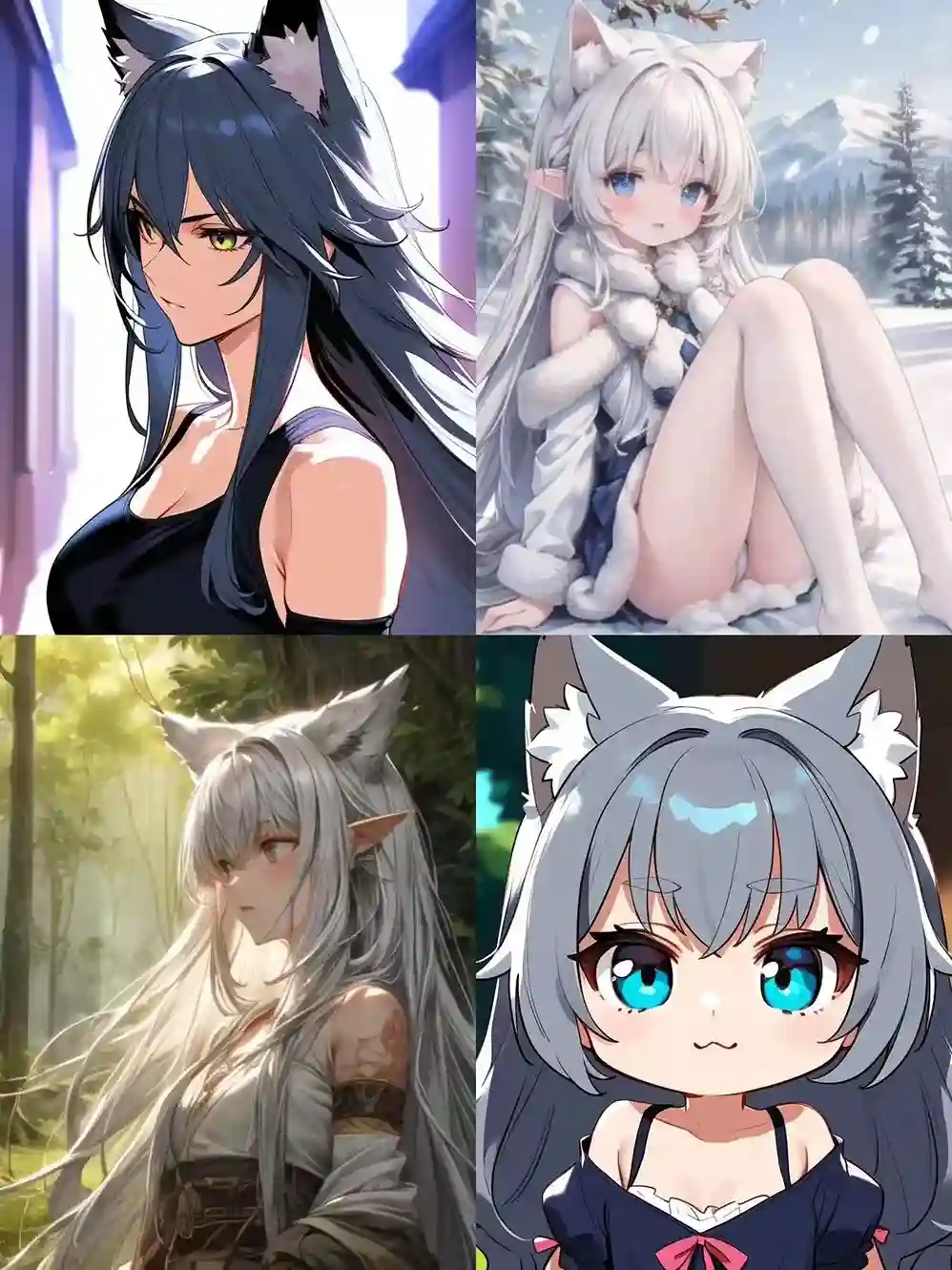Diverse wolf girls