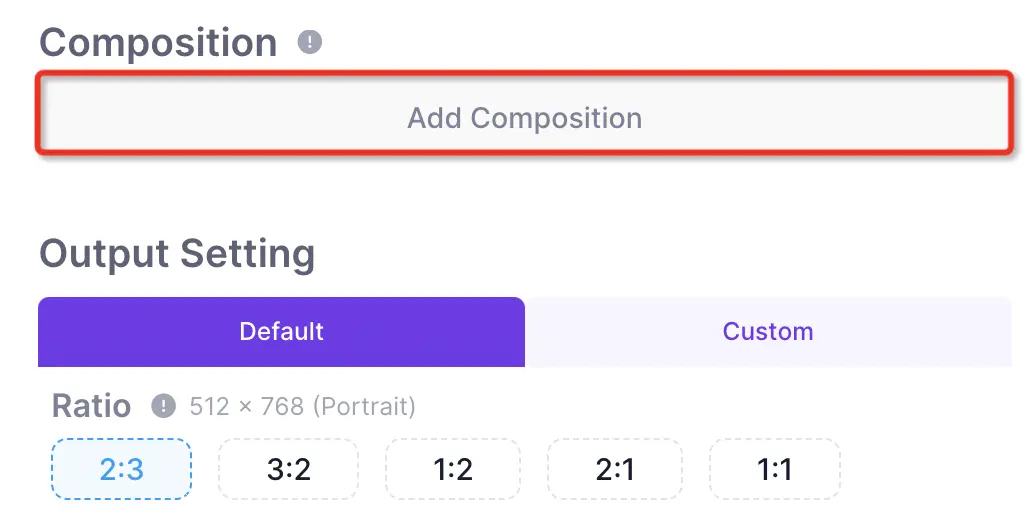 The interface of 'Add Composition'