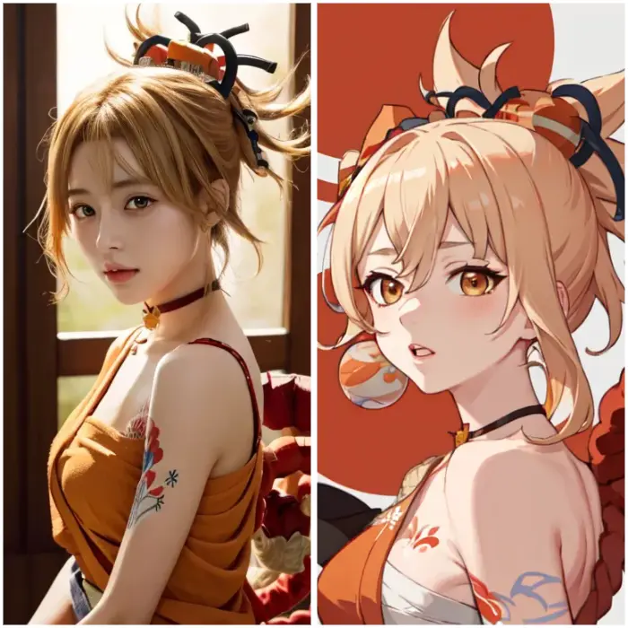 Cosplay art of Yoimiya in Genshin Impact