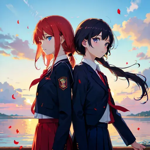 Two-character image with 1:1 ratio made by AnimeGenius