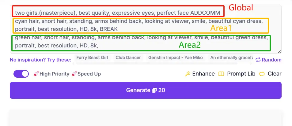 The interface of writing prompts