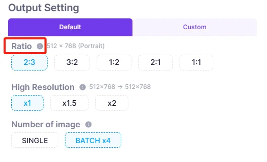 Ratio feature of AnimeGenius