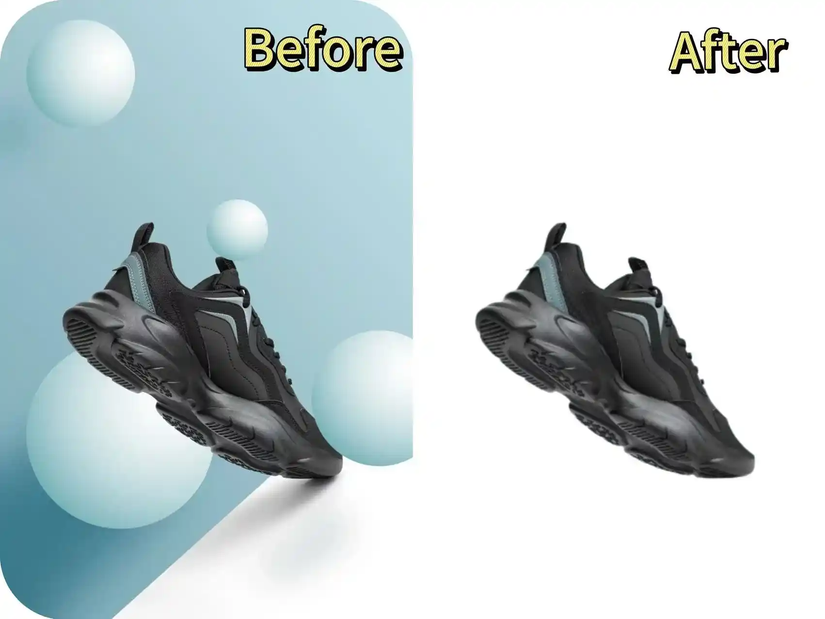 Remove background for black shoe display
